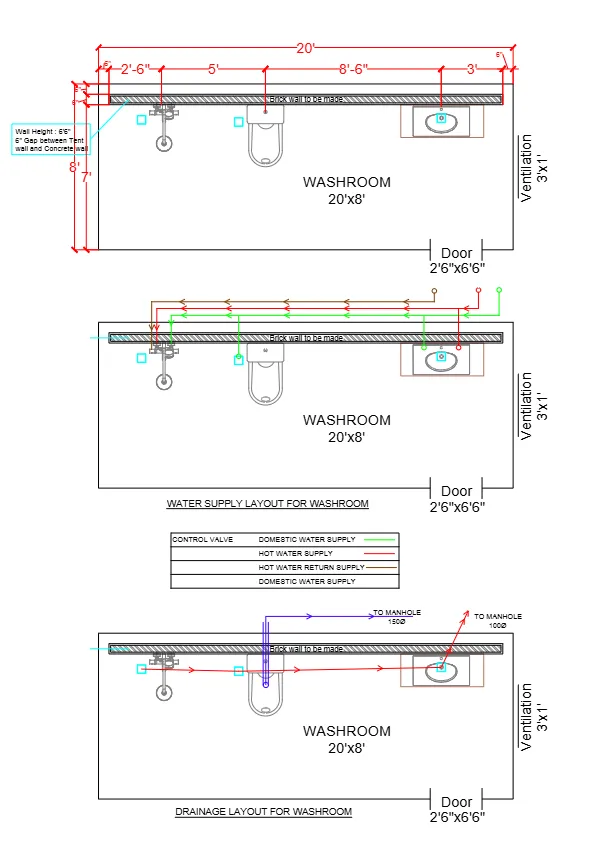12x24 Tent Plumbing Layout